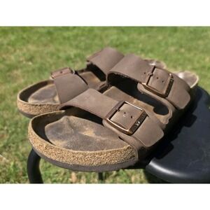 Birkenstock Arizona Brown Leather Sandals Slides EU 43 Women's 12 or Men's 10